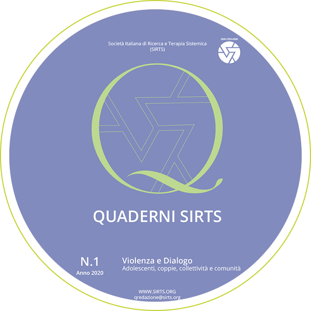 QUADERNI SIRTS N. 1 - 2020 Violenza e Dialogo Adolescenti, coppie, collettività e comunità